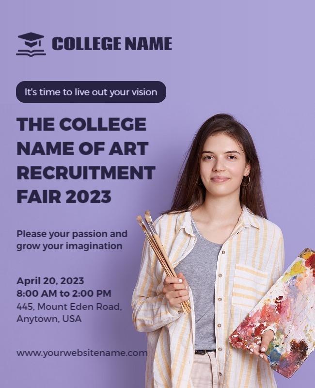 Art-Themed College Recruitment Fair Flyer Template