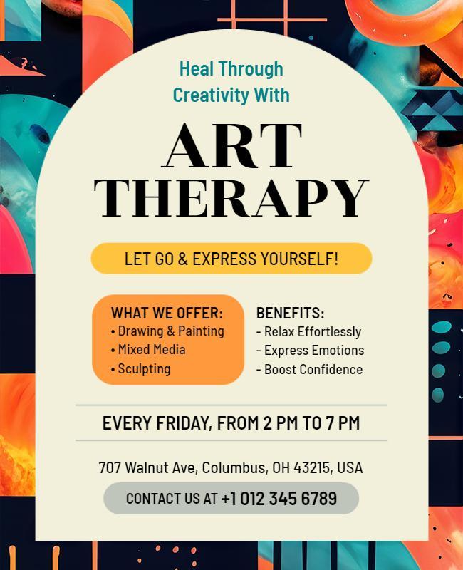 Art Therapy Healing Through Creativity Flyer Template