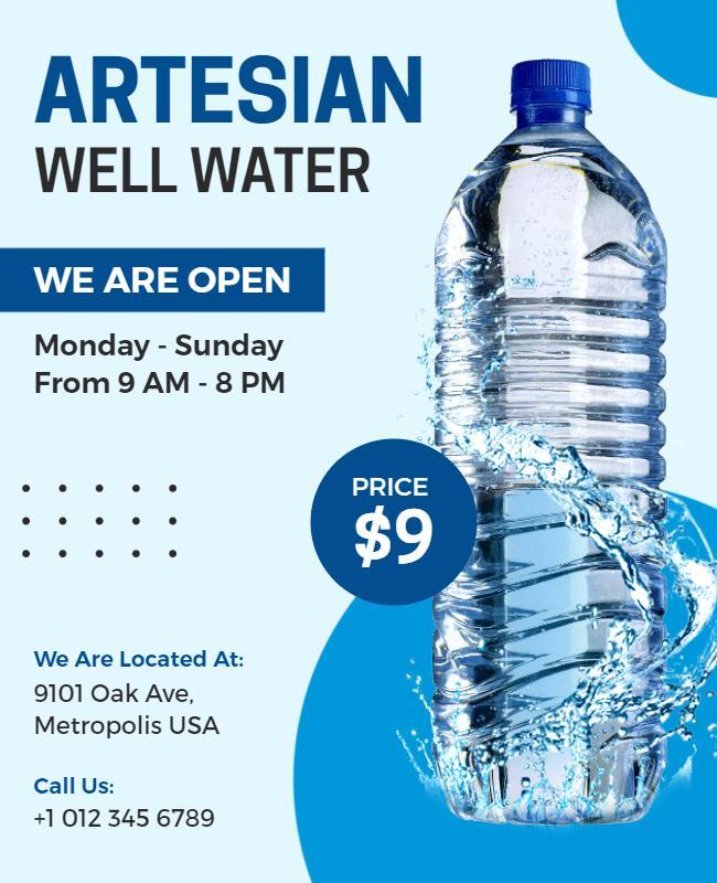 Artesian Well Water Promotional Flyer Template