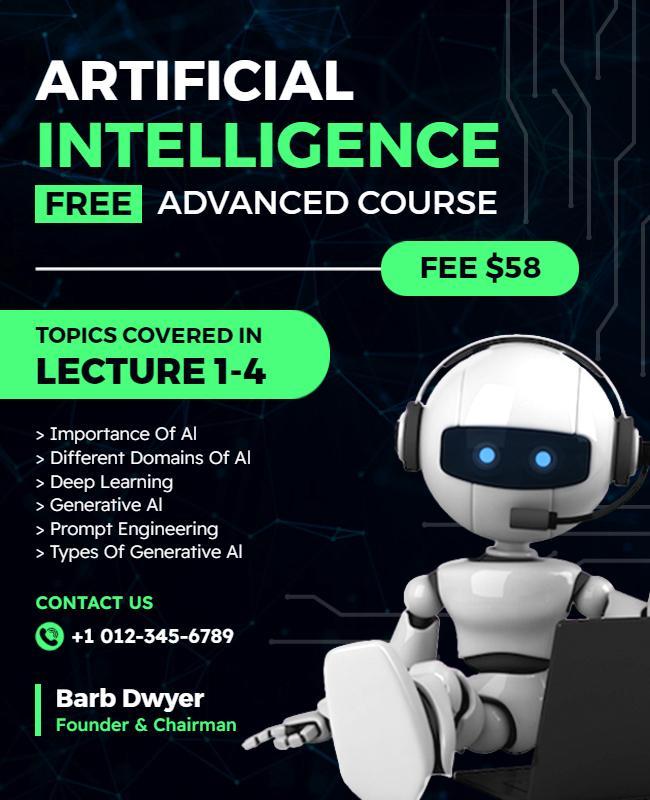 Artificial Intelligence Advanced Course Flyer Template