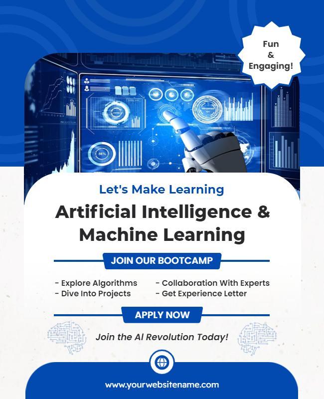 Artificial Intelligence and Machine Learning Bootcamp Flyer Template