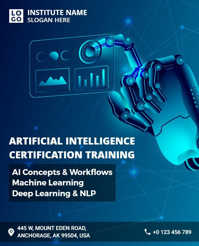 Artificial Intelligence Certification Training Flyer Template