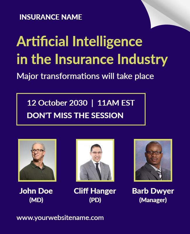 Artificial Intelligence in Insurance Industry Flyer Template