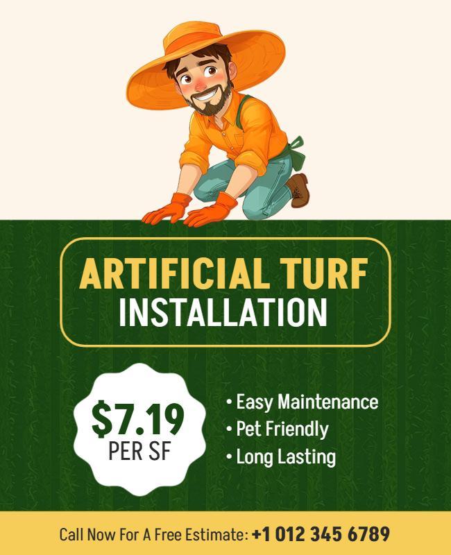 Artificial Turf Installation Services Flyer Template