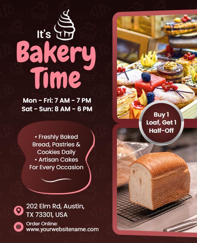Artisan Bakery Time Promotion Flyer Template