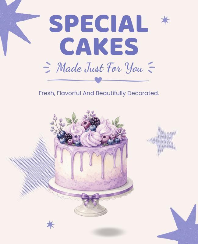 Artisan Custom Cake Design Poster Template