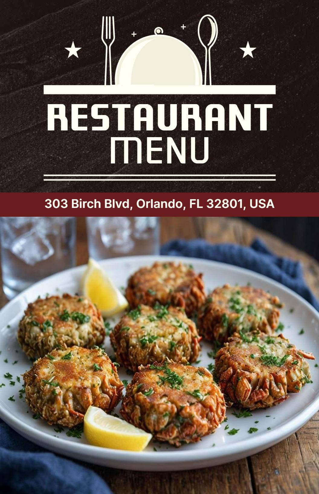 Artisanal Brown Classic Restaurant Menu Template