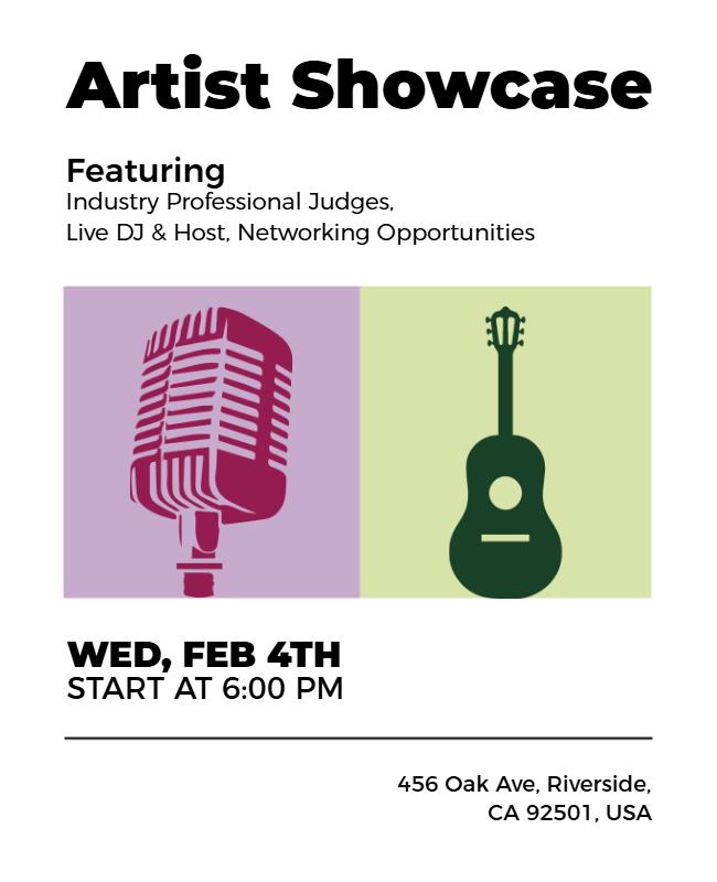 Artist Showcase Networking Event Flyer Template