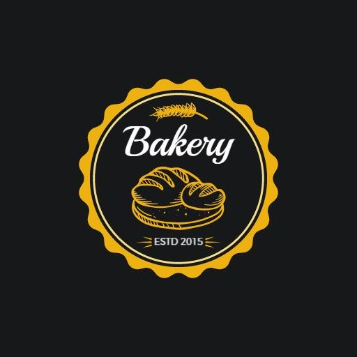 Artistic Black and Yellow Logo Celebrating Fresh Bakery Goods Logo Template