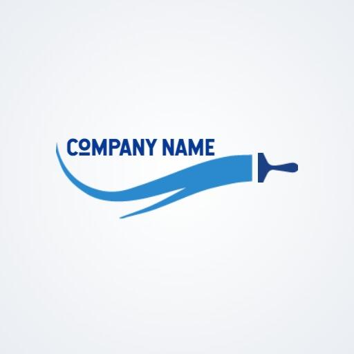 Artistic Brush Strokes Illustrate Modern Painting Logo Template