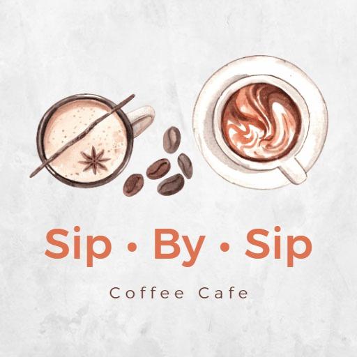 Artistic Coffee Cups and Beans Representing Cafe Experience Logo Template