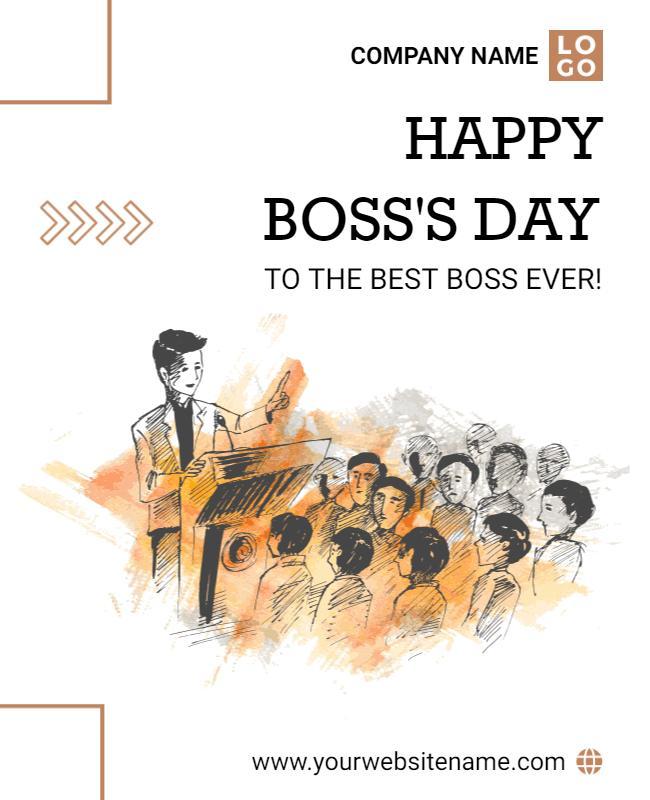 Artistic Employee Appreciation Boss's Day Celebration Poster Template