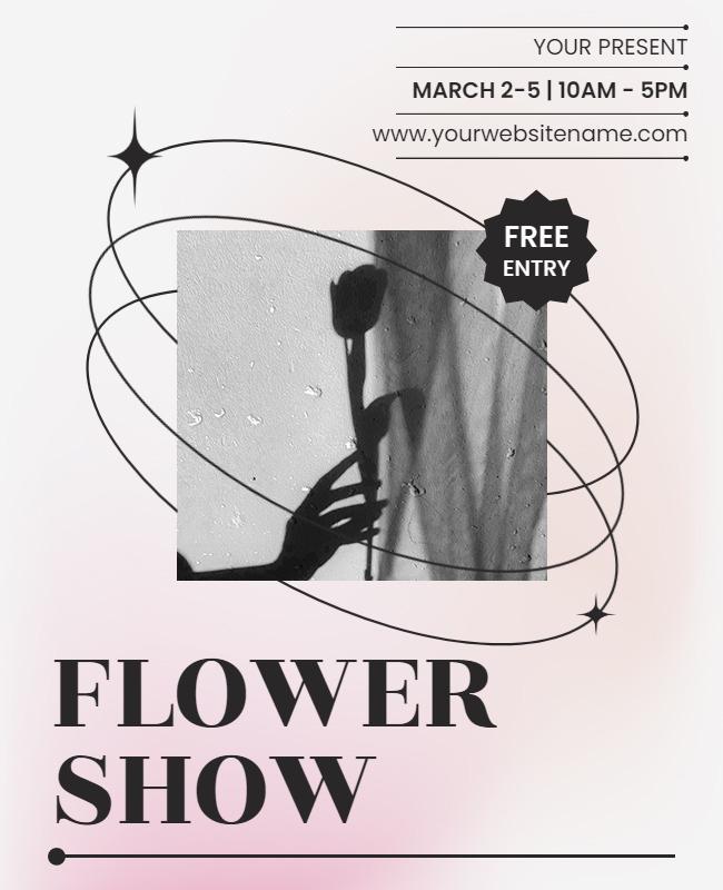 Artistic Flower Exhibition Announcement Flyer Template