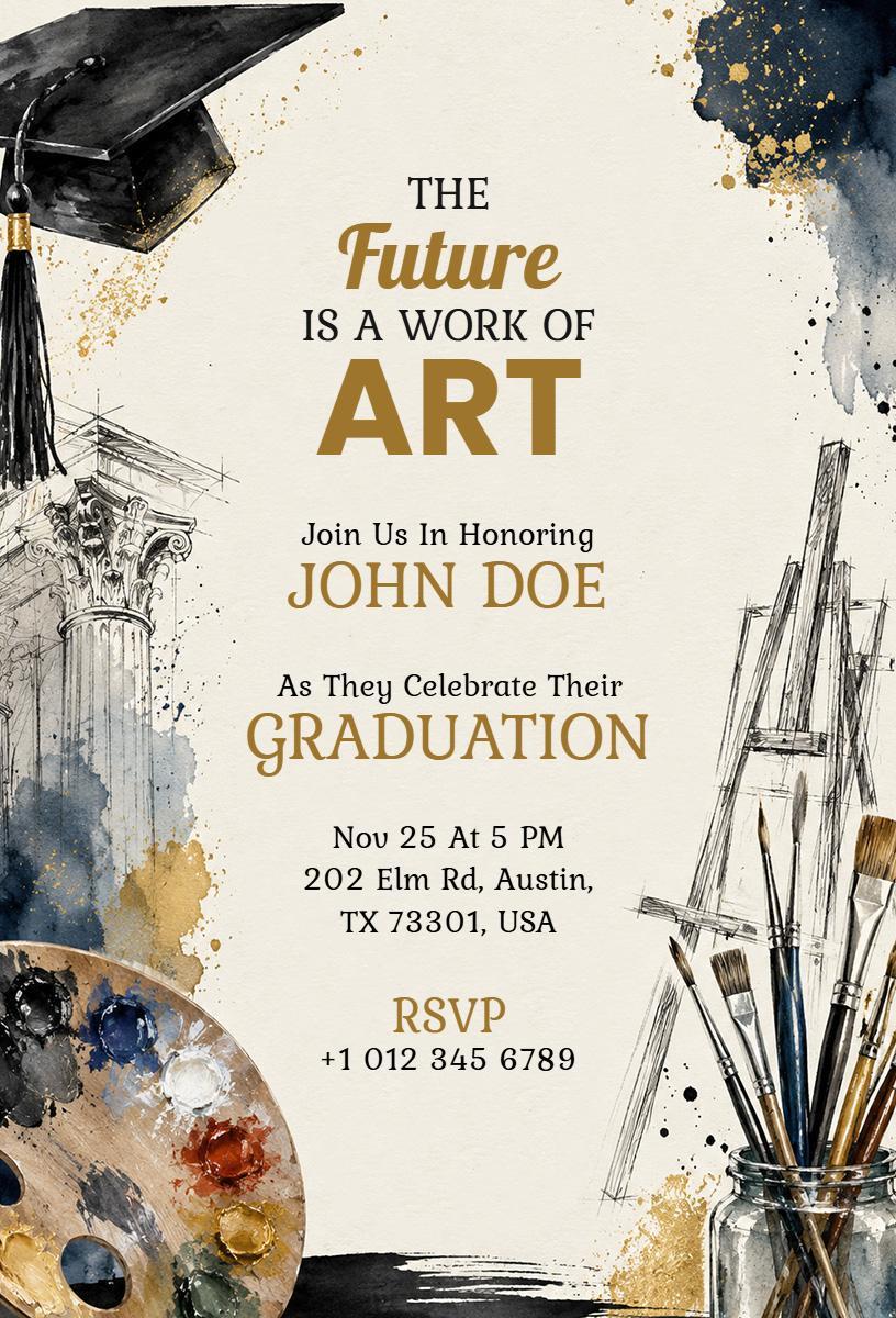 Artistic Future Graduation Celebration Invitation Template