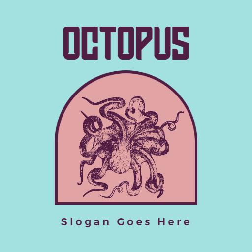 Artistic Octopus Design Showcasing Marine Life Logo Template
