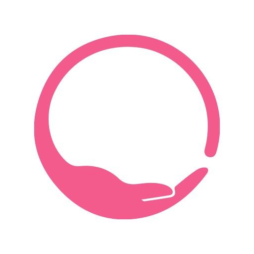 Artistic Pink Circle with Elegant Hand Design Theme Logo Template