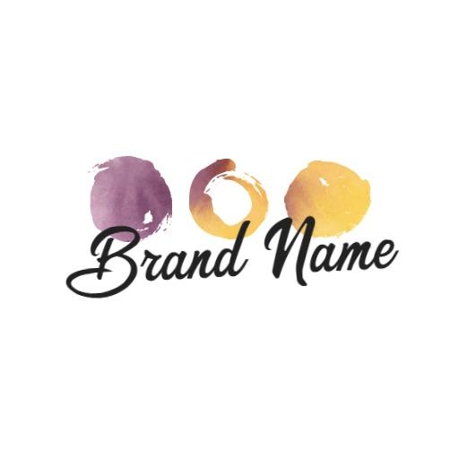 Artistic Purple and Yellow Watercolor Beauty Logo Template
