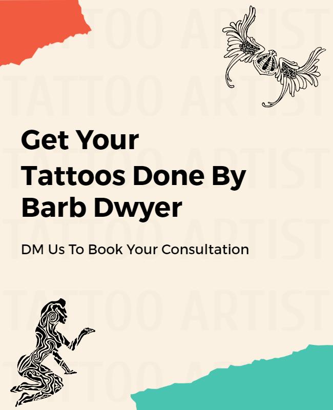 Artistic Tattoo Consultation with Unique Illustrations Poster Template