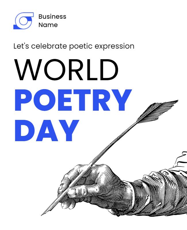 Artistic Vintage World Poetry Day Celebration Poster Template