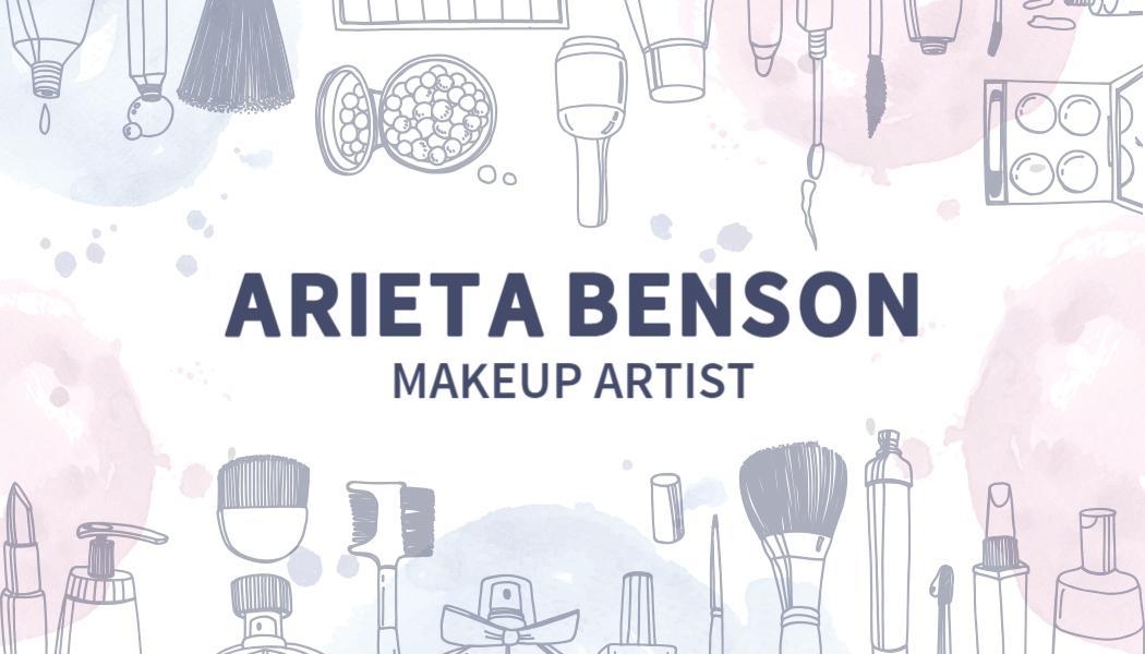 Artistic Watercolor Makeup Artist Business Card Template