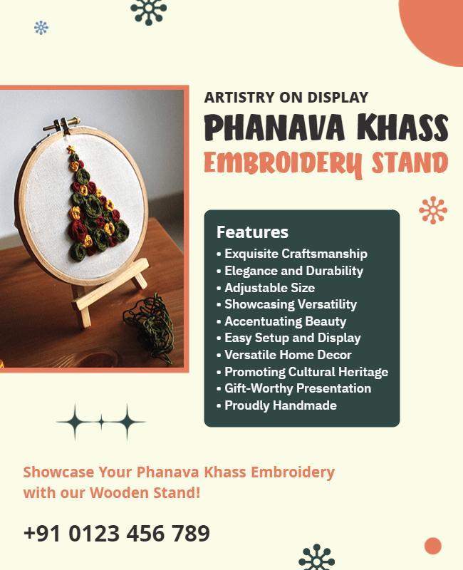 Artistry on Display Elegant Embroidery Stand Poster Template