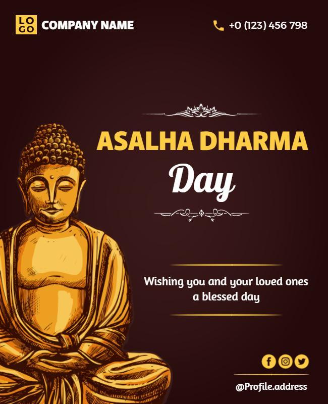 Asalha Dharma Day Celebration Flyer Template