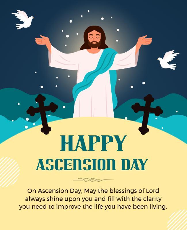 Ascension Day Celebration Religious Flyer Template