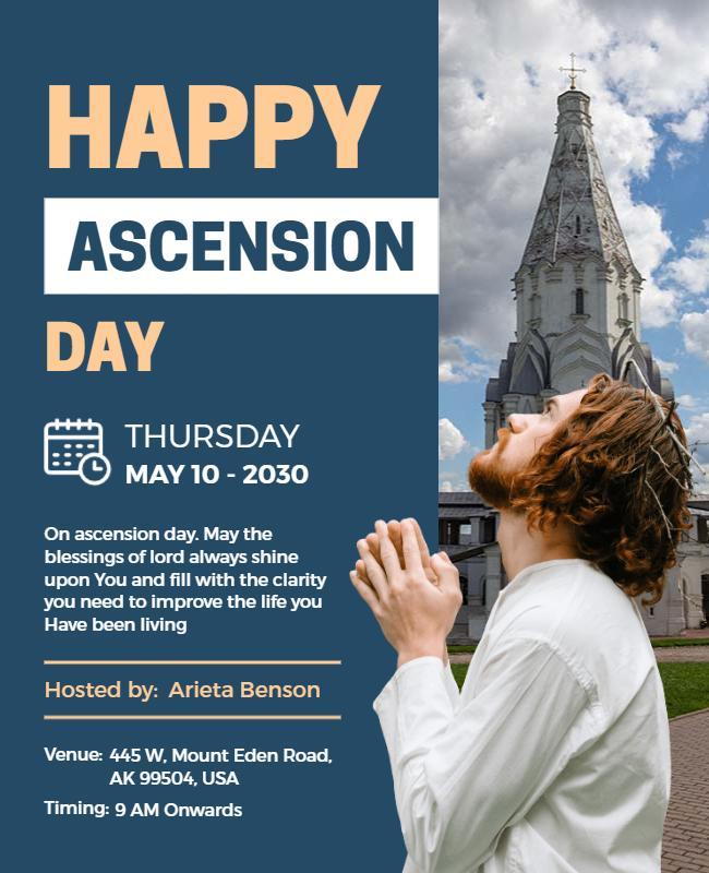 Ascension Day Church Gathering Flyer Template