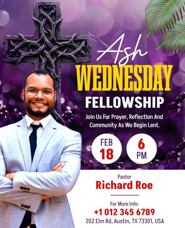 Ash Wednesday Fellowship Event Flyer Template