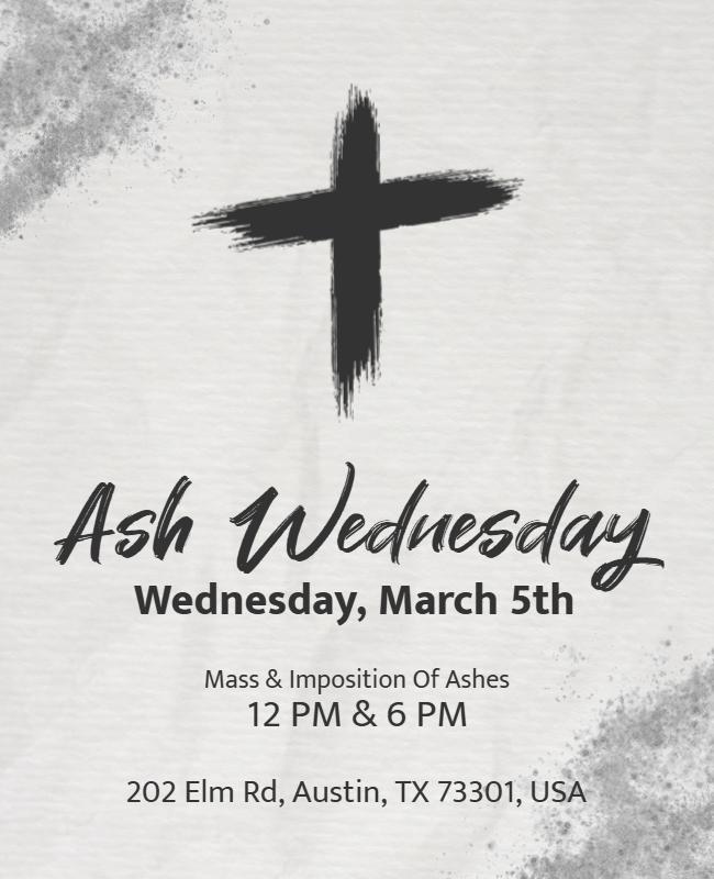 Ash Wednesday Religious Event Flyer Template