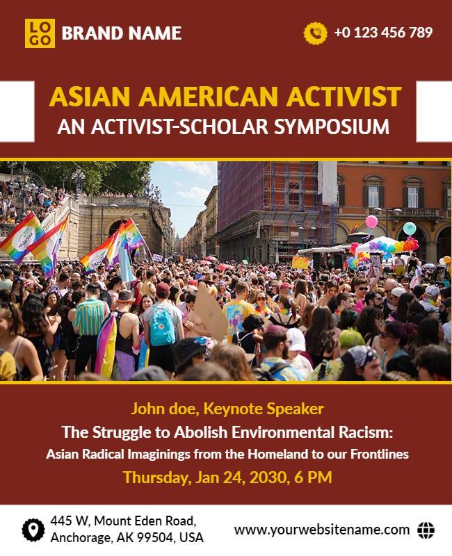 Asian American Activist Symposium Flyer Template