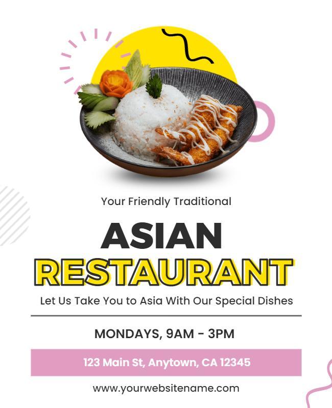 Asian Cuisine Restaurant Promotion Flyer Template