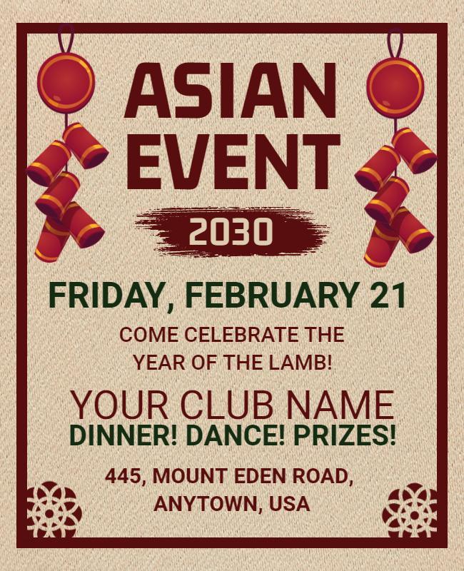 Asian Cultural Celebration Event Flyer Template