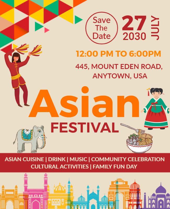 Asian Cultural Festival Celebration Flyer Template