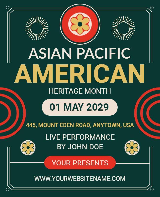 Asian Pacific American Heritage Month Celebration Flyer Template