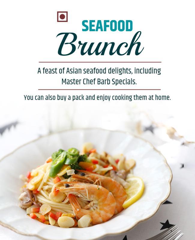 Asian Seafood Brunch Event Flyer Template