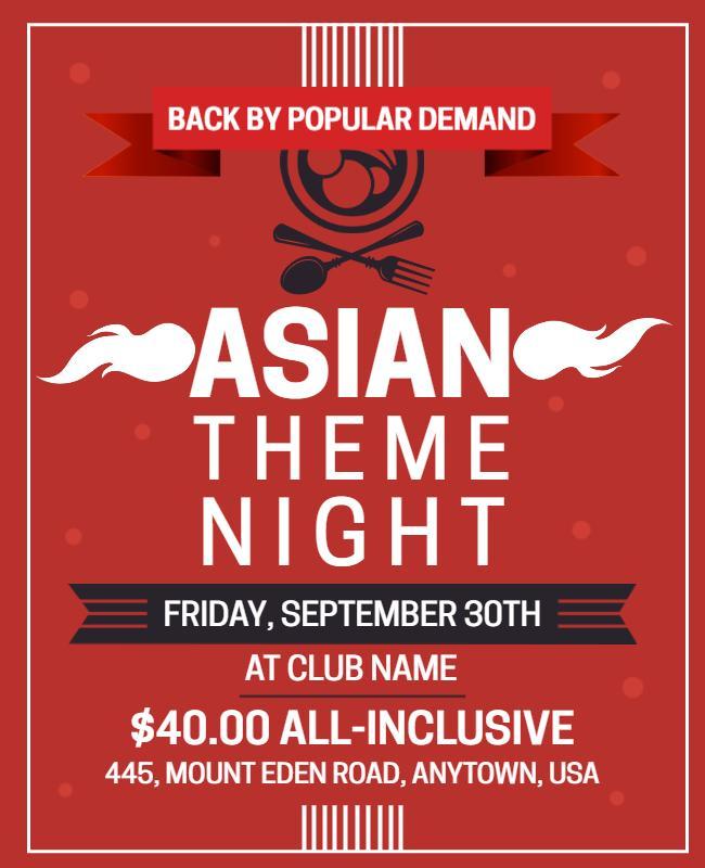 Asian Theme Night Club Event Flyer Template