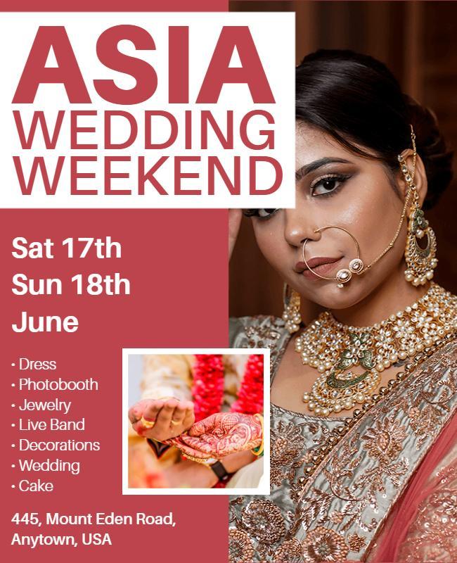 Asian Wedding Weekend Celebration Flyer Template