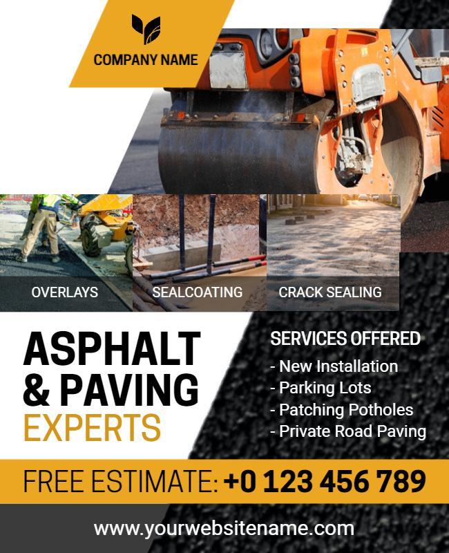 Asphalt and Paving Services Promotion Flyer Template