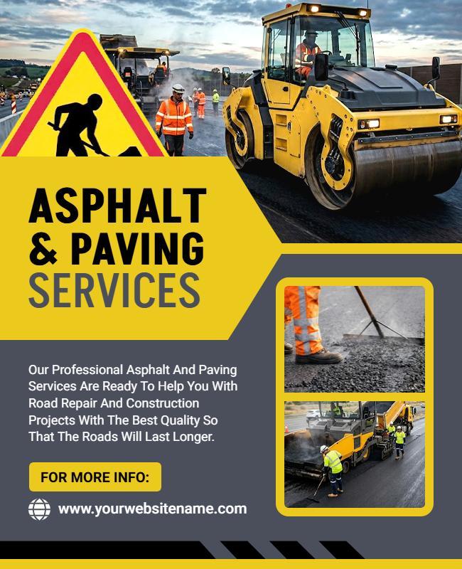 Asphalt and Paving Services Promotion Poster Template