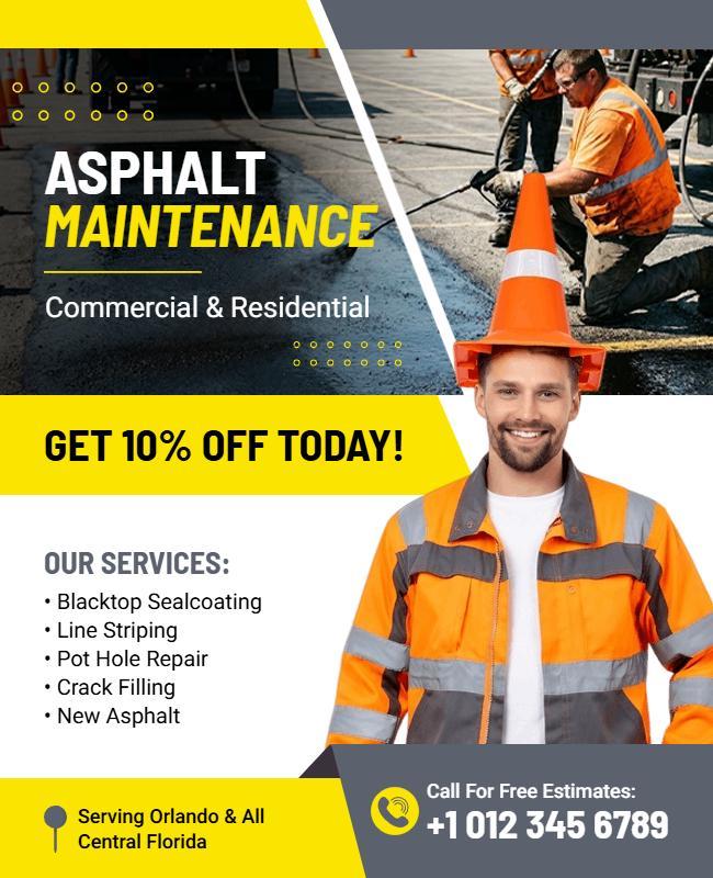 Asphalt Maintenance Poster Template