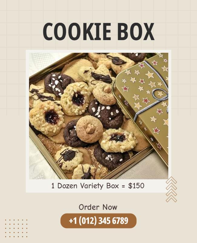 Assorted Cookie Gift Box Promotion Flyer Template