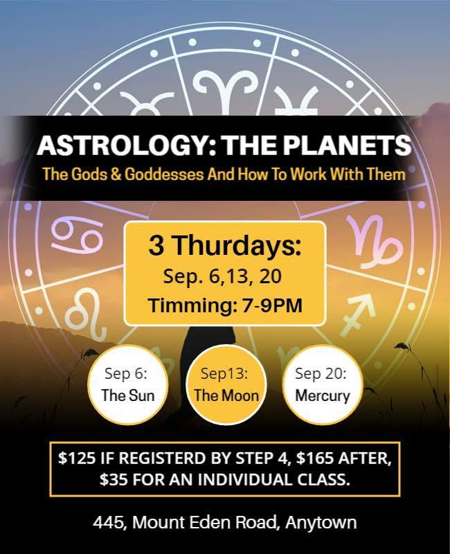 Astrology Planets Workshop Flyer Template