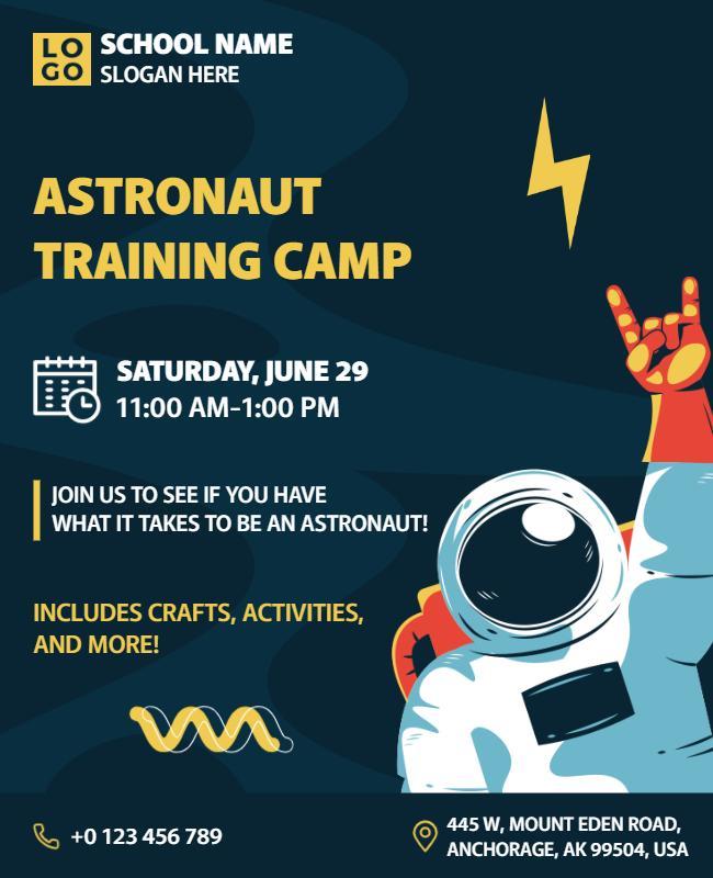 Astronaut Training Camp Event Flyer Template