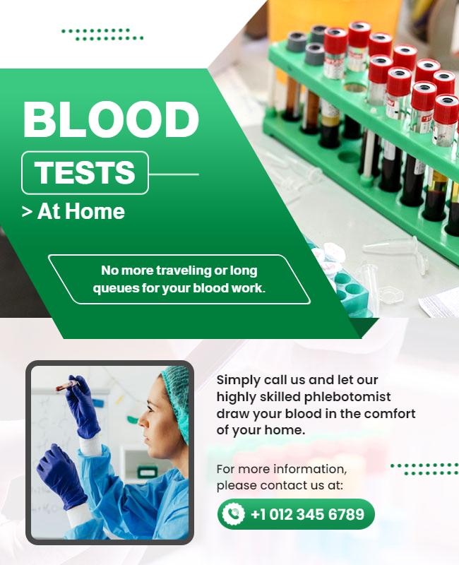 At Home Blood Tests Service Flyer Template