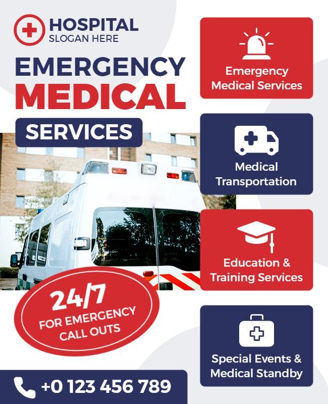 Athens Gray Emergency Medical Flyer Template