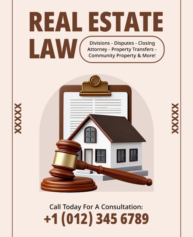 Attorney Services for Real Estate Law Flyer Template