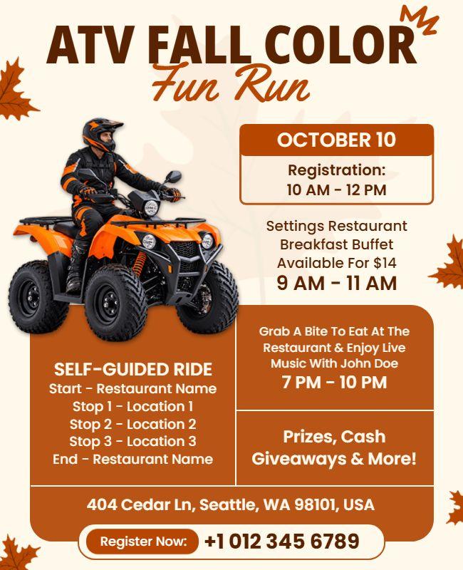 ATV Fall Color Fun Run Event Flyer Template