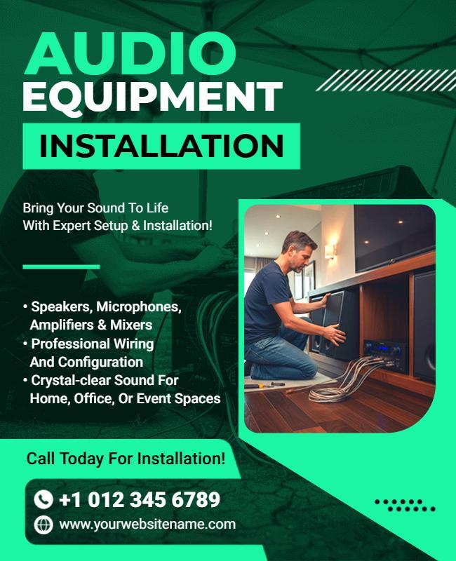 Audio Equipment Installation Service Flyer Template