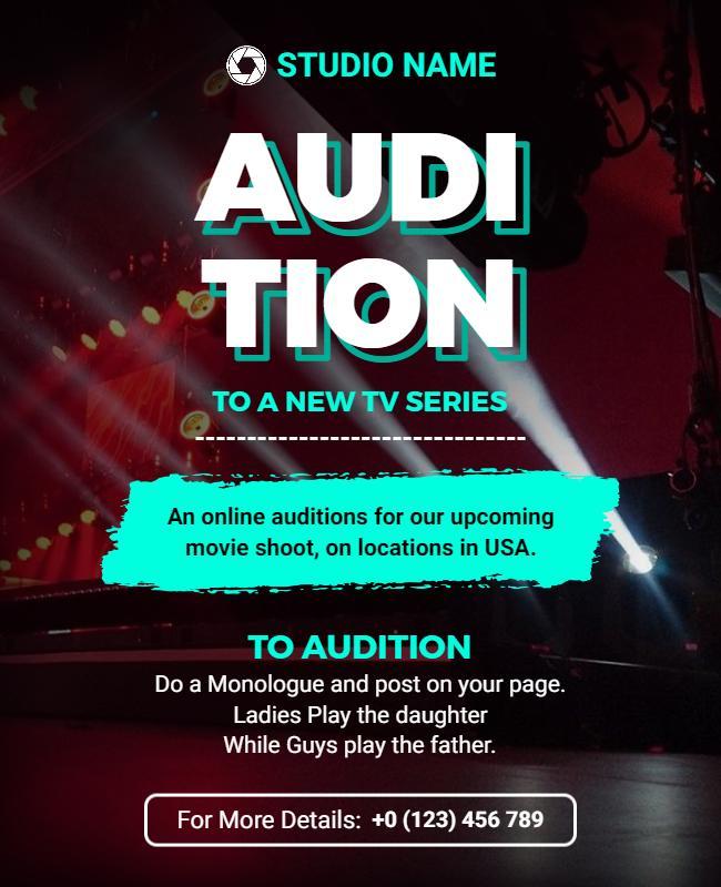 Audition for New Tv Series Flyer Template